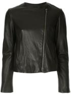 Vince Asymmetric Leather Jacket - Black