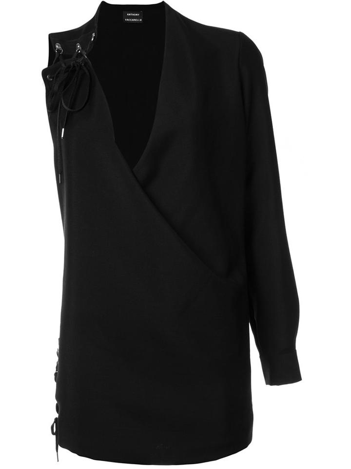 Anthony Vaccarello One Sleeve Lace-up Dress