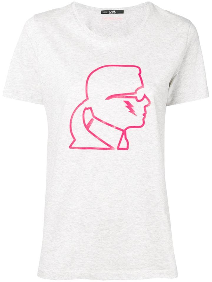 Karl Lagerfeld Ikonik Lightning Bolt T-shirt - Grey