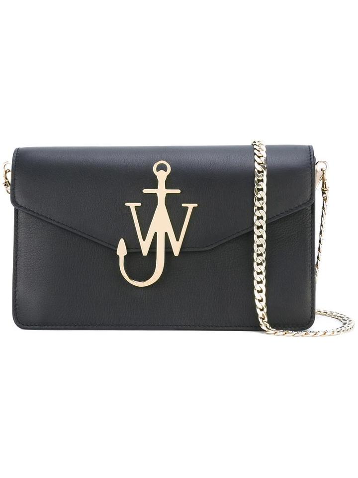 J.w.anderson Logo Plaque Crossbody Bag, Black, Calf Leather