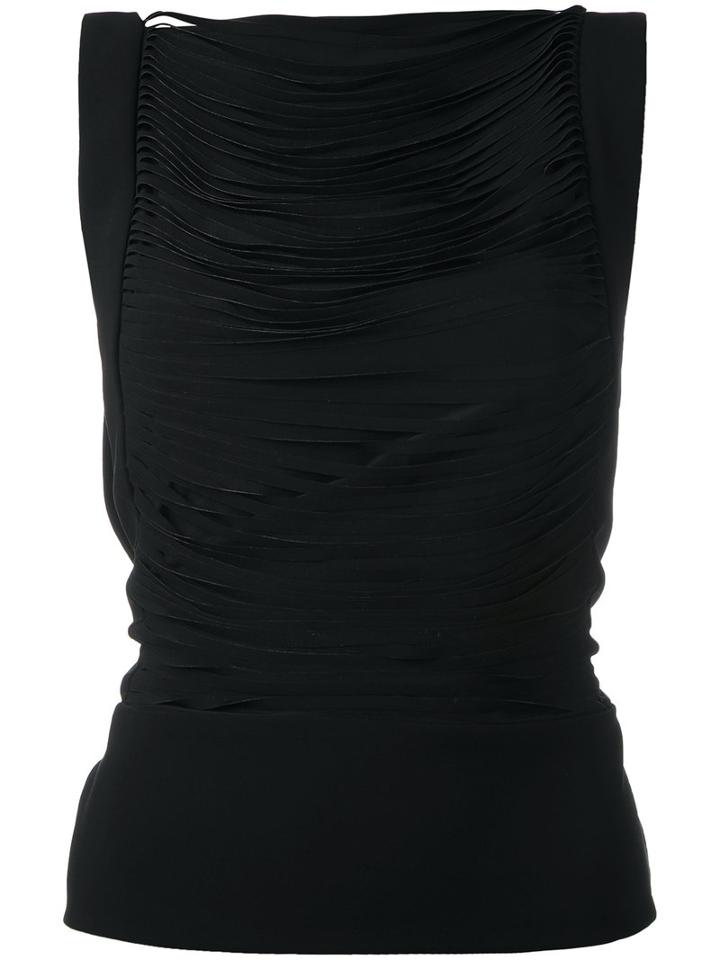 Tom Ford - Pleated Sleeveless Blouse - Women - Silk/polyester/spandex/elastane - 42, Black, Silk/polyester/spandex/elastane
