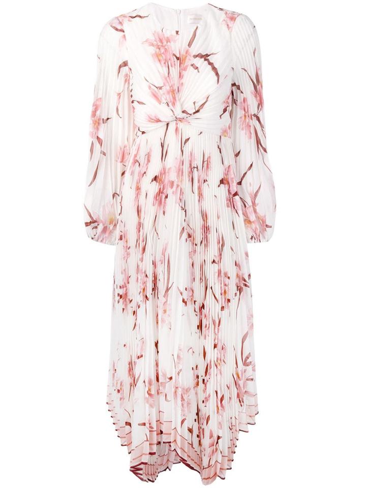 Zimmermann Pleated Twist Front Dress - White