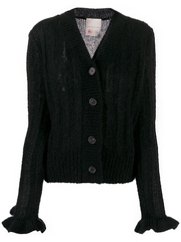 Marco De Vincenzo Fine Knit Cardigan - Black