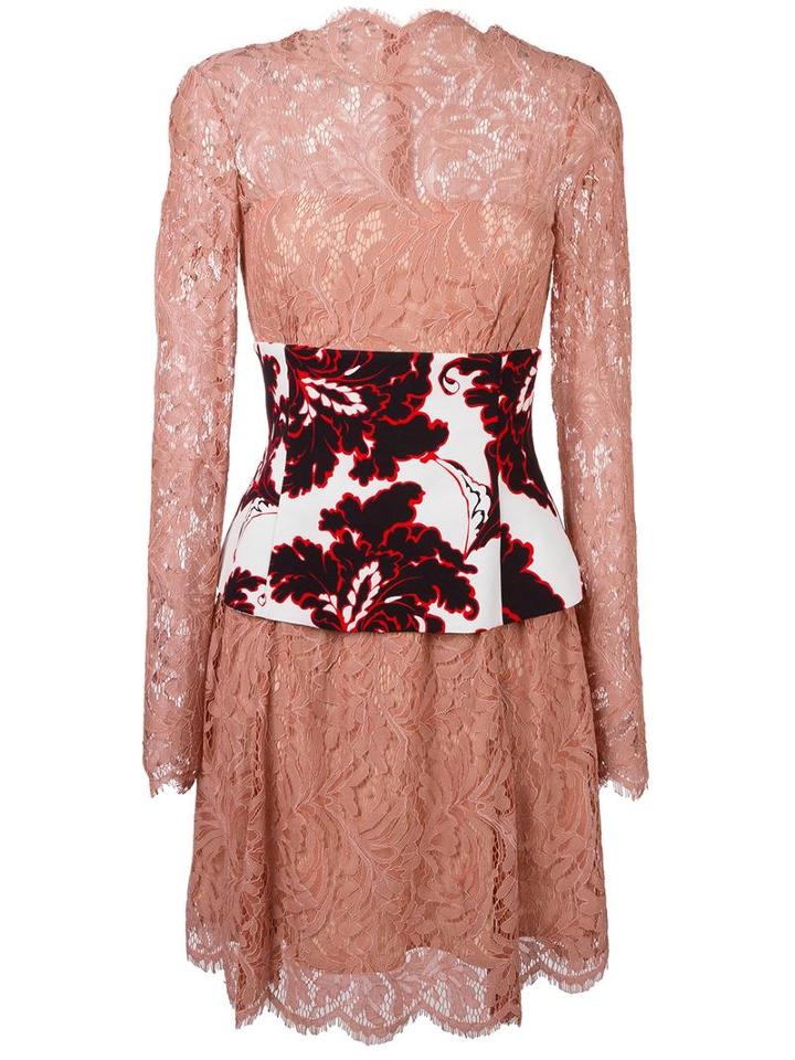 Msgm Floral Corset Lace Dress, Women's, Size: 42, Pink/purple, Cotton/polyamide/polyester