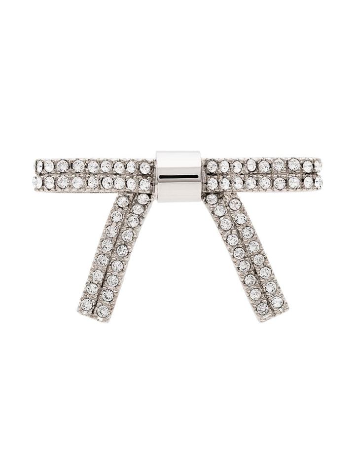 Miu Miu Silver Tone Crystal Hair Bow