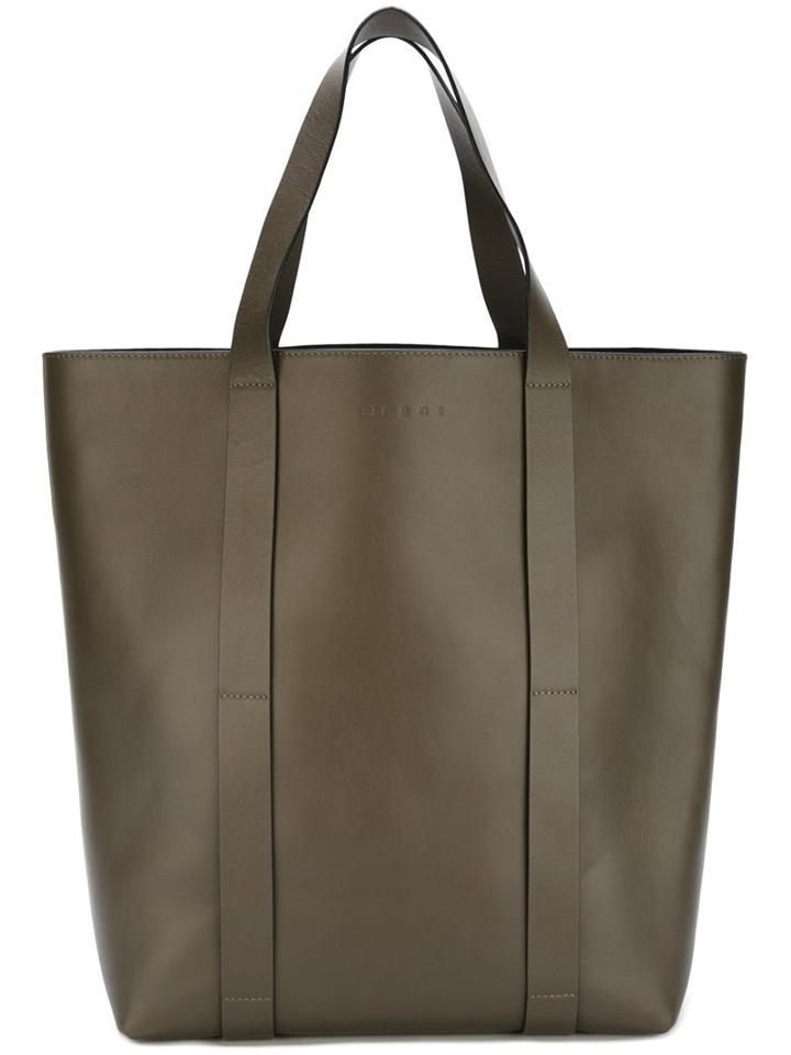 Marni Classic Shopper Tote, Men's, Green, Leather