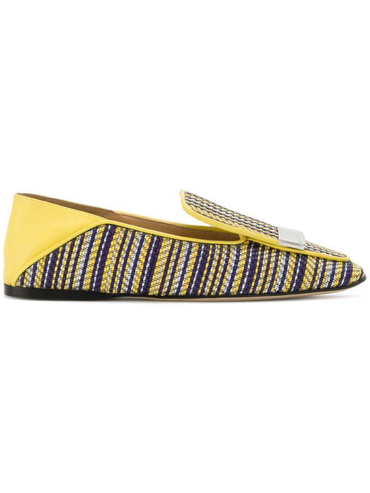 Sergio Rossi Sr1 Striped Slippers - Blue