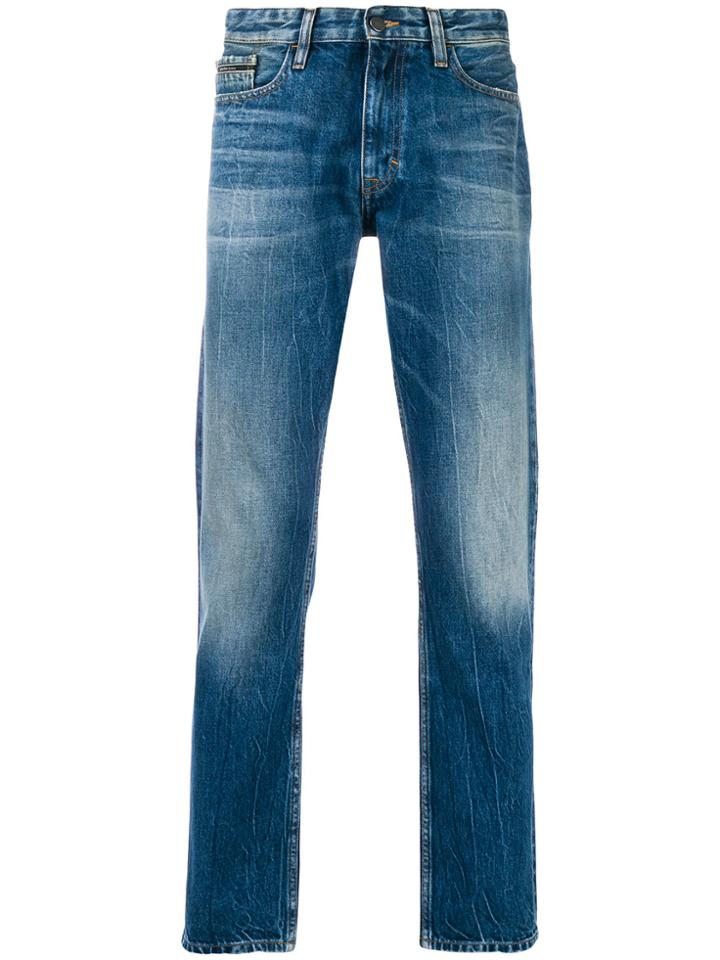Calvin Klein Jeans Stonewashed Slim-fit Jeans - Blue