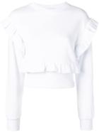 Msgm Ruffle Sweatshirt - White