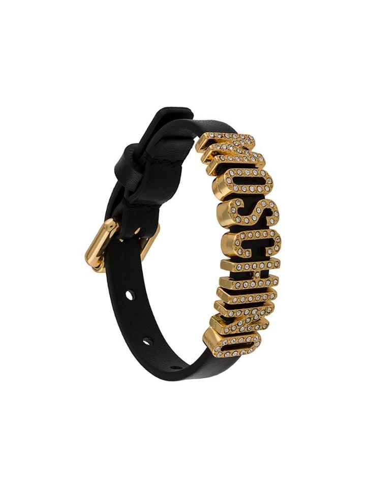 Moschino Encrusted Logo Bracelet - Black