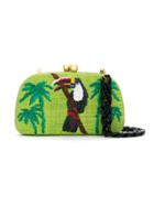 Serpui Embroidered Clutch - Green