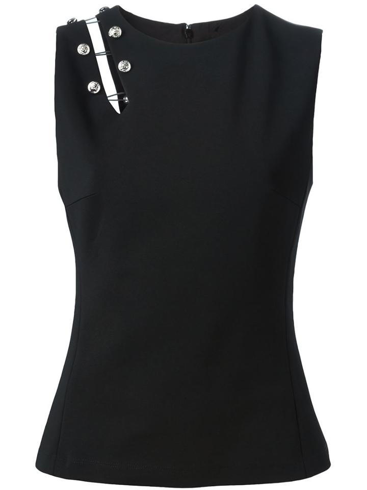 Versus Safety Pins Tank Top, Women's, Size: 42, Black, Viscose/polyamide/spandex/elastane/spandex/elastane