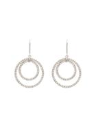 Isabel Marant Metallic Double Hoop Crystal Embellished Hoop Earrings -