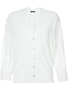 Loveless Sheer-panel Fitted Cardigan - White