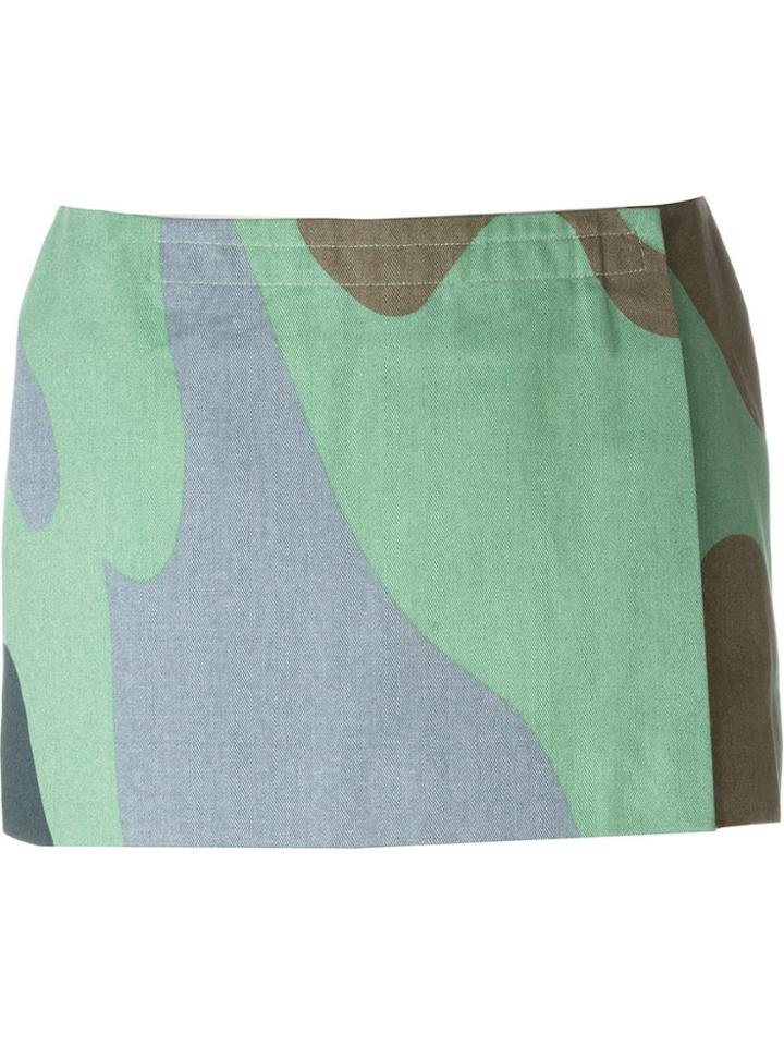 Stephen Sprouse Vintage Andy Warhol Camouflage Print Skirt - Green