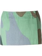 Stephen Sprouse Vintage Andy Warhol Camouflage Print Skirt - Green