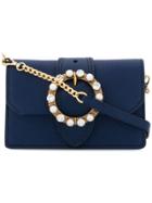 Miu Miu Crystal-embellished Buckle Shoulder Bag - Blue