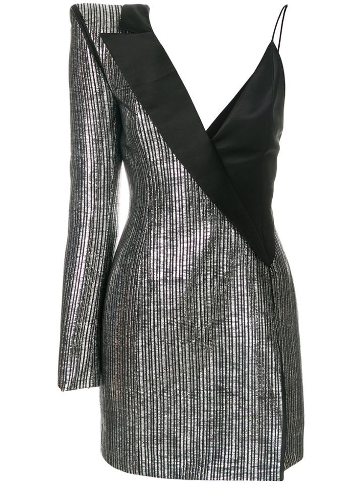 Mugler One Shoulder Dress - Metallic