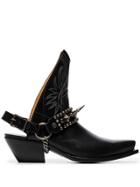 R13 25 Backless Cowboy Boots - Black