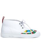 Del Toro Shoes Chukka Embellished Sneakers, Men's, Size: 7, White, Leather