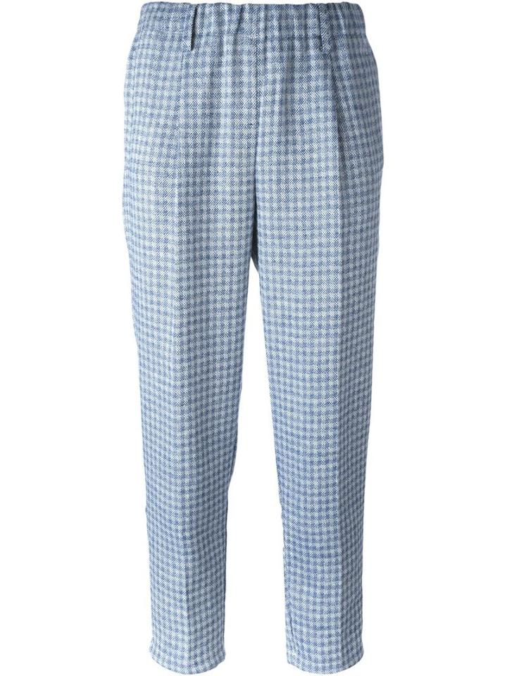 Forte Forte Elastic Waistband Checked Pants