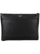 Emporio Armani Zipped Clutch, Men's, Black, Leather
