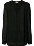L'agence Drawstring Blouse, Women's, Size: Medium, Black, Silk