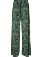 Baja East - Palm Print Trousers - Women - Polyester - 1, Green, Polyester