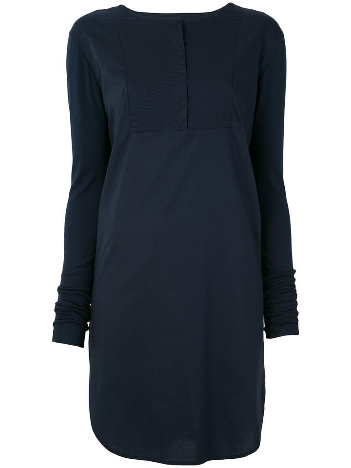 Kristensen Du Nord - Long Sleeve Panel Dress - Women - Cotton/spandex/elastane - 1, Blue, Cotton/spandex/elastane