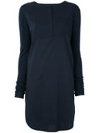 Kristensen Du Nord - Long Sleeve Panel Dress - Women - Cotton/spandex/elastane - 1, Blue, Cotton/spandex/elastane