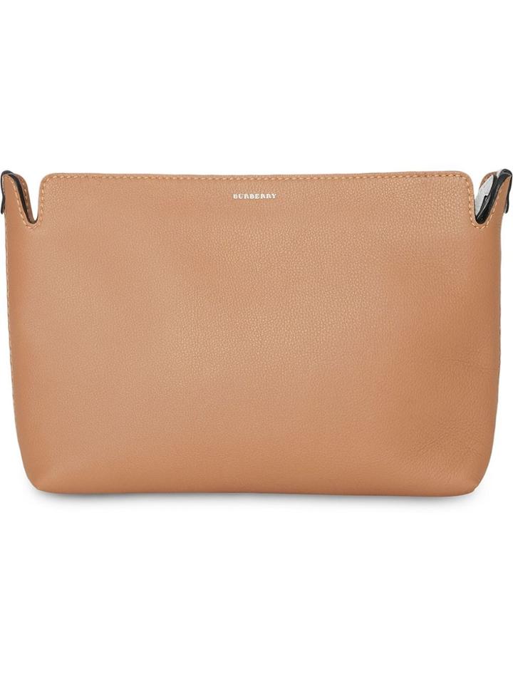 Burberry Medium Two-tone Leather Clutch - Brown