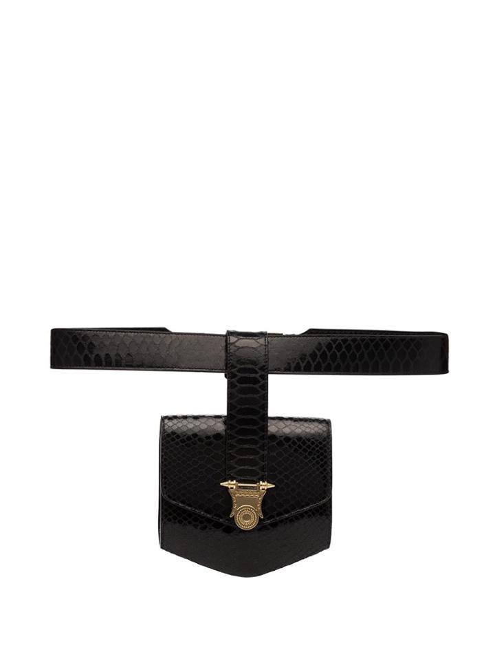 Okhtein Rodhawk Snake-print Leather Belt Bag - Black