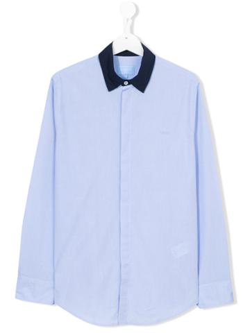 Lanvin Petite - Contrast Collar Shirt - Kids - Cotton - 14 Yrs, Blue