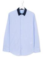 Lanvin Petite - Contrast Collar Shirt - Kids - Cotton - 14 Yrs, Blue