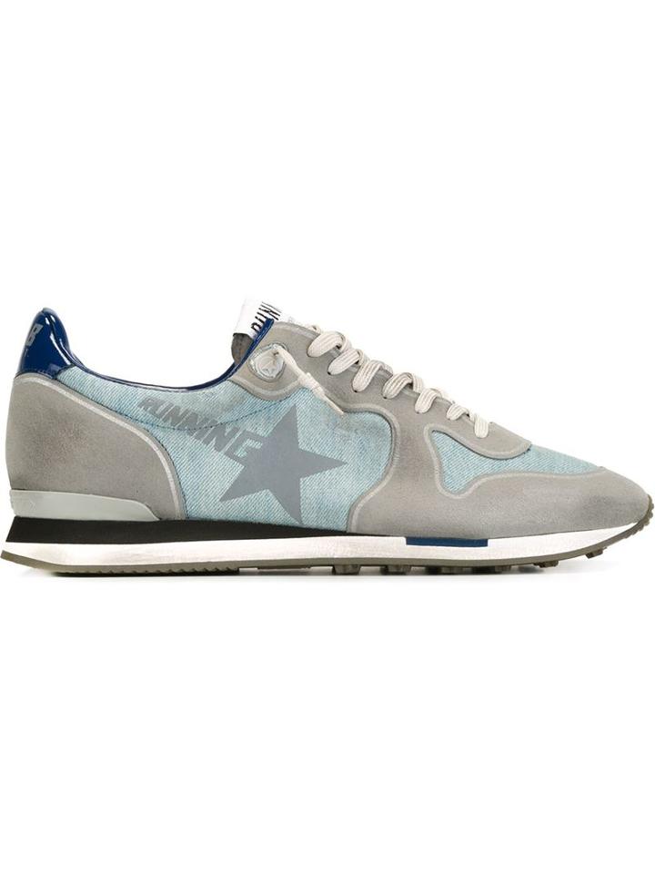 Golden Goose Deluxe Brand Running Sneakers, Men's, Size: 41, Grey, Cotton/rubber/leather