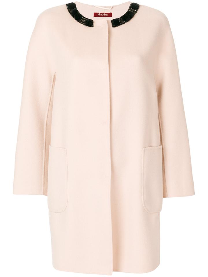 Max Mara Studio Single Breasted Coat - Nude & Neutrals