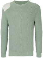 Zambesi Shoulder-patch Knitted Sweater - Green