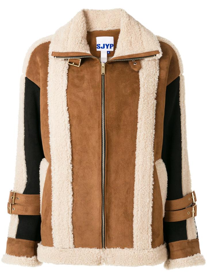 Sjyp Mustang Shearling Jacket - Brown