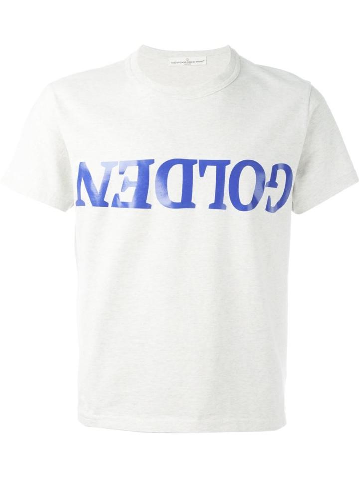 Golden Goose Deluxe Brand Logo Print T-shirt, Adult Unisex, Size: Small, Grey, Cotton