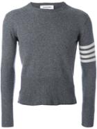 Thom Browne Crew Neck Jumper, Men's, Size: 3, Grey, Cashmere