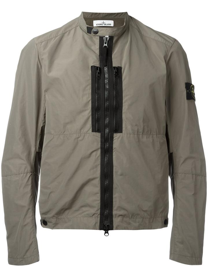 Stone Island - Zipped Rain Jacket - Men - Polyamide/polyester - L, Green, Polyamide/polyester
