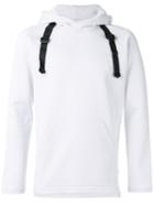 Y-3 Buckle Strap Hoodie, Men's, Size: Large, White, Cotton/polyester