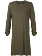 Rick Owens Long Length T-shirt, Men's, Size: M, Green, Rayon/silk