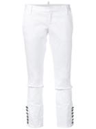 Dsquared2 - Livery Cropped Trousers - Women - Cotton/polyester/spandex/elastane - 38, Women's, White, Cotton/polyester/spandex/elastane