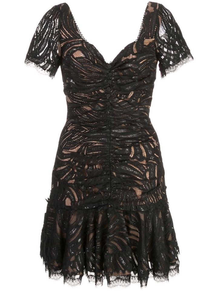 Jonathan Simkhai Gathered Lace Mini Dress - Black