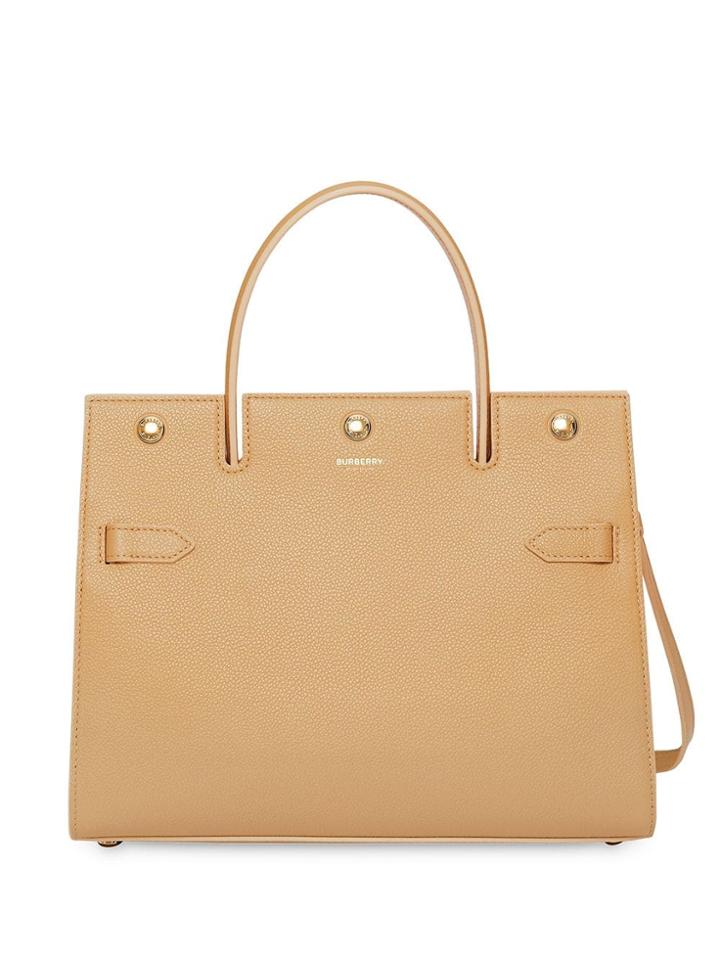 Burberry Small Leather Title Bag - Brown