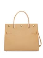 Burberry Small Leather Title Bag - Brown