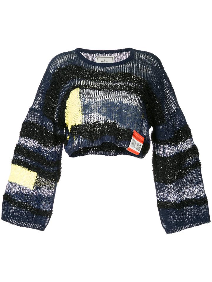 Maison Mihara Yasuhiro Cropped Knit Jumper - Blue
