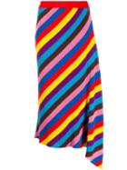 Chinti & Parker Striped Asymmetric Skirt - Red