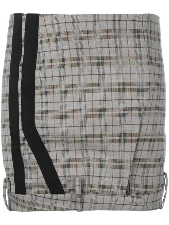 A.f.vandevorst Checked Mini Skirt - Grey